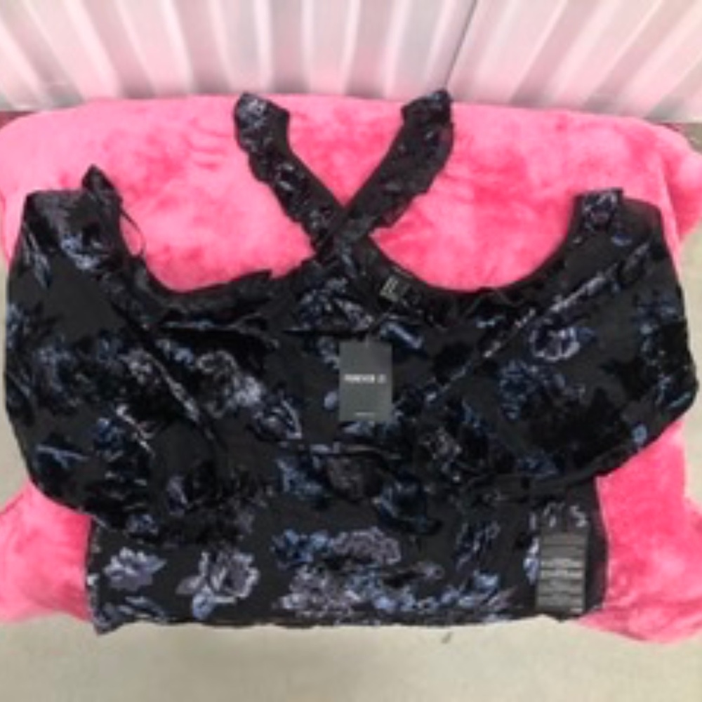 Cute Open Shoulders Floral Top Blouse, M, NWT